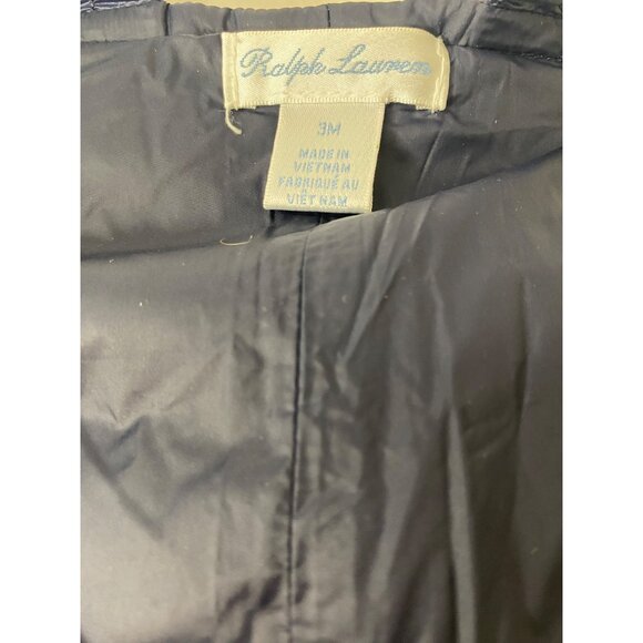 Ralph Lauren Infant Boys 3M Navy Blue Quilted Puffer Down Snowsuit Overalls - Picture 4 of 5